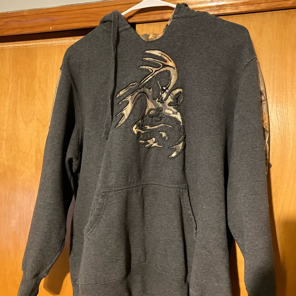 Camo Deer Antler Graphic Hoodie
